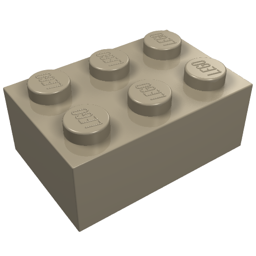 Lego Brick 2 x 3 / Dark Tan