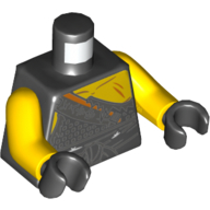 Lego Torso Armor, Chain Mail, Ripped Shirt, and Black Sash Print, Yellow Arms, Black Hands