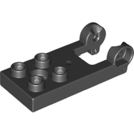 Lego Duplo Plate 2 x 3 with 4 Studs and Reinforced Hinge / Black