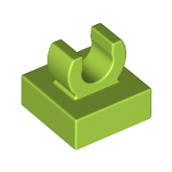 Lego Tile Special 1 x 1 with Clip with Rounded Edges / Lime