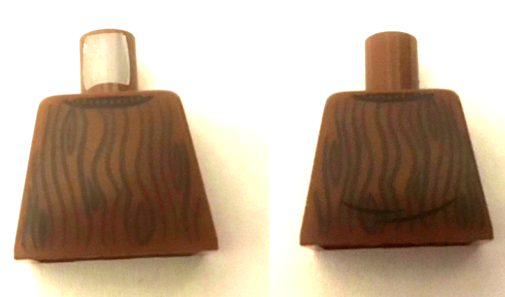 Lego Torso Sweater with Dark Brown Wood Grain Pattern (BAM) / Reddish Brown