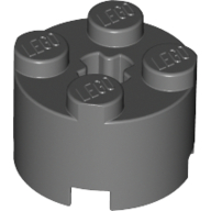 Lego Brick Round 2 x 2 with Axle Hole / Dark Bluish Gray