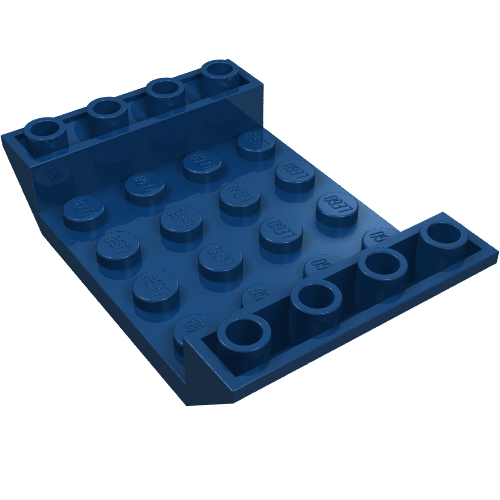Lego Brick Sloped Inverted 45° 6 x 4 Double with 4 x 4 Recessed / Dark Blue