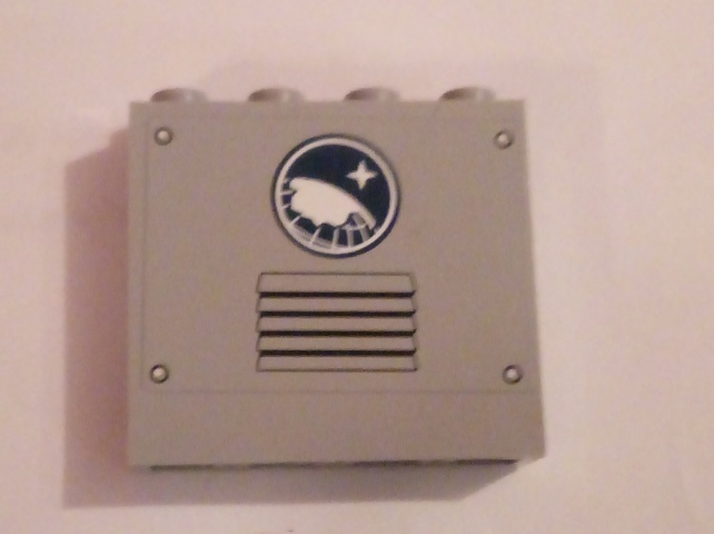 Lego Panel 1 x 4 x 3 with Side Supports - Hollow Studs with Arctic Explorer Logo and Vents Pattern (Sticker) - Set 60062