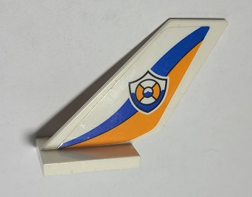 Lego Tail Shuttle with Coast Guard Logo Blue and Orange Curves Pattern on Both Sides (Stickers) - Set 60167