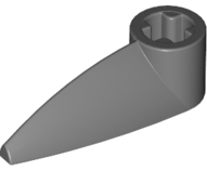 Lego Bionicle 1 x 3 Tooth with Axle Hole (Bohrok Eye) / Dark Bluish Gray