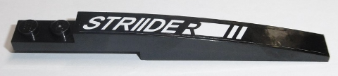 Lego Slope, Curved 10 x 1 with White and Black 'STRIIDER' Pattern Model Right Side (Sticker) - Set 70611
