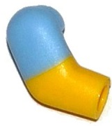 Lego Arm, Right with Molded Bright Light Blue Short Sleeve  Pattern / Yellow