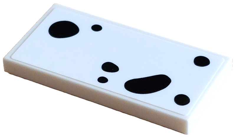 Lego Tile 2 x 4 with 7 Black Dalmatian Spots Pattern (Sticker) - Set 43271