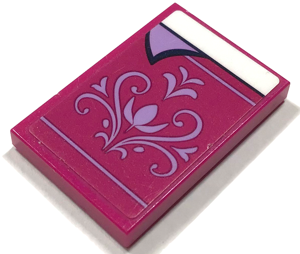 Lego Tile 2 x 3 with Blanket with Medium Lavender Filigree Scrollwork and Lines Pattern (Sticker) - Set 43175