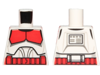 Lego Torso SW Armor Clone Trooper with Red Shock Trooper Markings Pattern / White