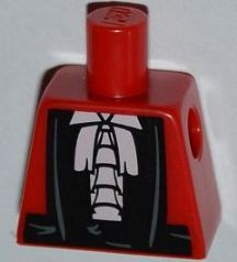 Lego Torso Robe with White Shirt and Black Belt Pattern / Red