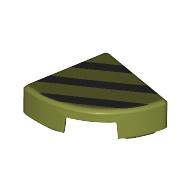 Lego Tile Round 1 x 1 Quarter with Black Stripes Print