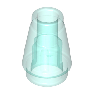 Lego Cone 1 x 1 [Top Groove] / Trans-Light Blue