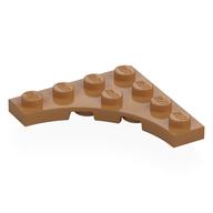 Lego Plate Special 4 x 4 with 3 x 3 Quarter Round Cutout / Medium Nougat