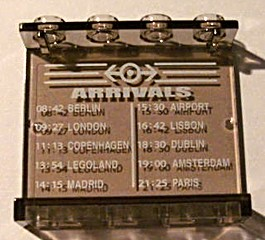 Lego Panel 1 x 4 x 3 - Hollow Studs with Schedule and 'ARRIVALS' Pattern on Inside (Sticker) - Set 4513