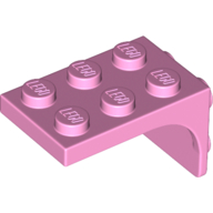 Lego Bracket 2 x 3 - 2 x 2, Curved Sides / Bright Pink