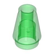 Lego Cone 1 x 1 [Top Groove] / Trans-Green