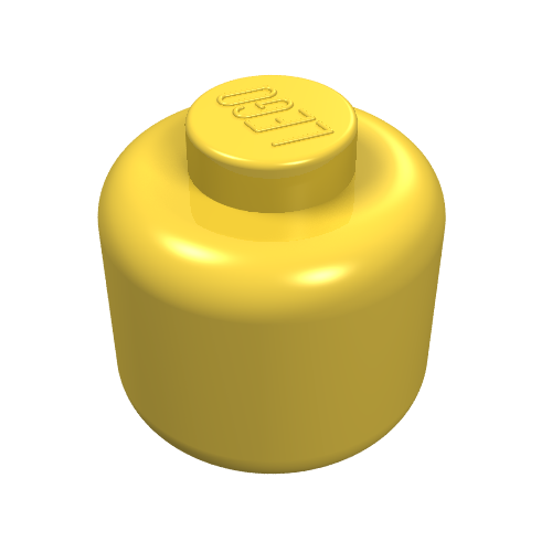 Lego Minifig Head [Plain] [Solid Stud] / Yellow