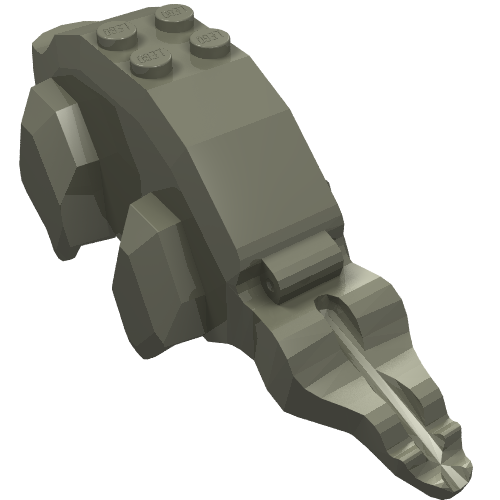 Lego Animal Body Part, Dinosaur, Triceratops Body Top / Dark Gray