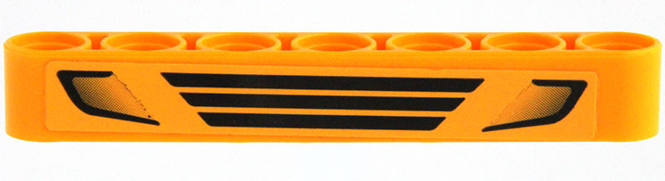 Lego Technic, Liftarm Thick 1 x 7 with Black Vehicle Grille and Air Intake Vents Pattern (Sticker) - Set 42147