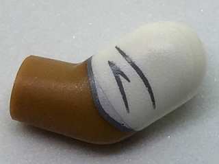 Lego Arm, Left with White Rolled Up Sleeve Pattern