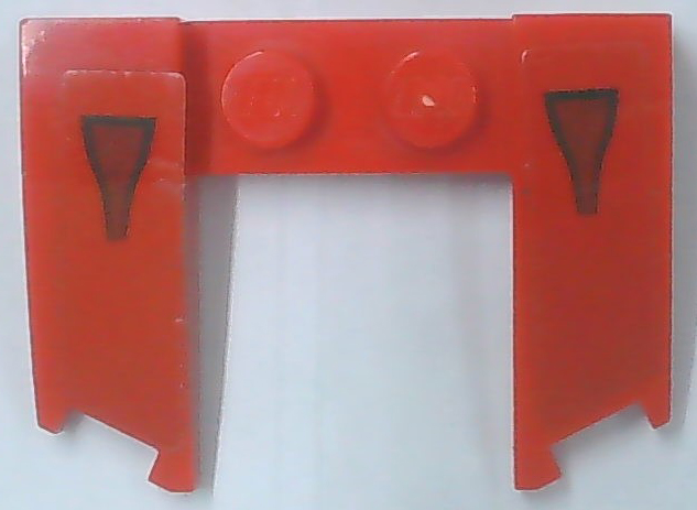 Lego Wedge 3 x 4 x 2/3 Curved with Cutout with Black Air Intake Vents Pattern (Stickers) - Set 75886 / Red