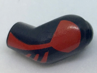 Lego Arm, Left with Red Shoulder and Stripes Pattern