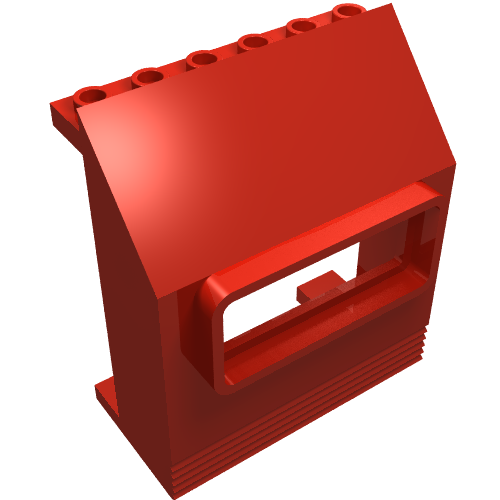 Lego Panel 3 x 6 x 6 Sloped with Window / Red