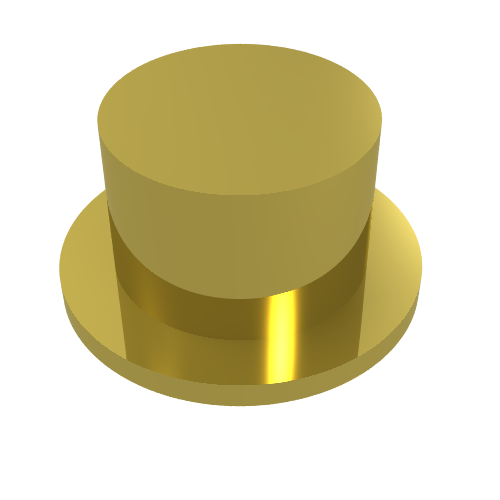 Lego Top Hat / Chrome Gold