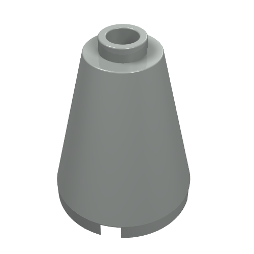 Lego Cone 2 x 2 x 2, Blocked Open Stud / Light Gray