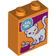 Lego Brick 1 x 2 x 2 with Cat Food Box Print