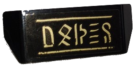 Lego Vehicle, Spoiler with Bar Handle with Gold Lines and Serpentine Logogram Pattern 3 (Sticker) - Set 70674 / Black