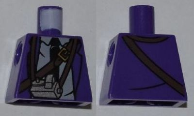 Lego Torso Harry Potter Bus Driver Jacket and Black Tie Pattern / Dark Purple