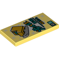 Lego Tile 2 x 4 with Ice Skate, Chinese Symbols 'Ice Skates Rental, 50 Dollars/hour' Print