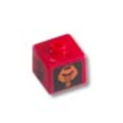 Lego Pen Bead, Square with Turaga Vakama, Huna Print / Red