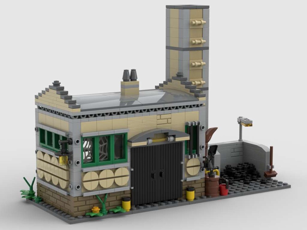 Lego Heating plant / workshop railway depot - Eisenbahn Bahnbetriebswerk Heizwerk / Werkstatt