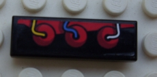 Lego Tile 1 x 3 with Engine 3 Cylinders Pattern Model Left Side (Sticker) - Set 8897