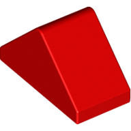 Lego Brick Sloped 45° 2 x 1 Double with Inside Stud Holder / Red
