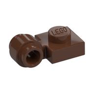 Lego Plate Special 1 x 1 with Clip Light, Bar Hole [Thick Ring] / Brown