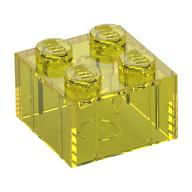 Lego Brick 2 x 2 without Inside Ridges / Trans-Yellow