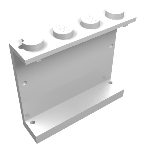 Lego Panel 1 x 4 x 3 - Solid Studs with Red Cross Print / White