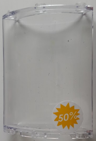 Lego Cylinder Quarter 4 x 4 x 6 with White '50%' Discount on Yellow Star Pattern Model Left Side (Sticker) - Set 41450