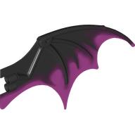 Lego Creature Body Part, Dragon Wing 19 x 11 with Marbled Trans-Dark Pink Pattern / Black