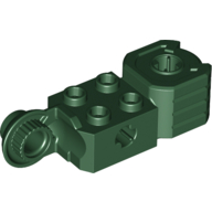 Lego Technic Brick Special 2 x 2 with Axle Hole, Rotation Joint Ball Half [Vertical Side], Vertical Axle Hole End / Dark Green
