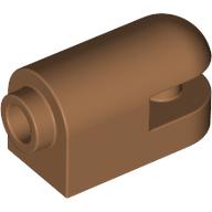Lego Brick Round, Curved 1 x 2 with Side Stud, Bar / Medium Nougat