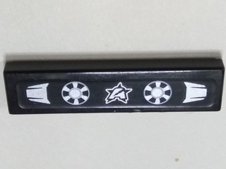 Lego Tile 1 x 4 with Silver Ultra Agents Logo Pattern (Sticker) - Set 70165 / Black