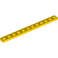Lego Plate 1 x 12 / Yellow