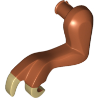 Lego Animal Body Part, Dinosaur, Tyrannosaurus Rex Arm / Leg, Left, Small, Tan Claws Print / Dark Orange