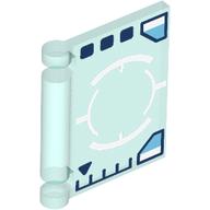 Lego Book Cover with White HUD, Target, and Dark Blue Graphs Print / Trans-Light Blue